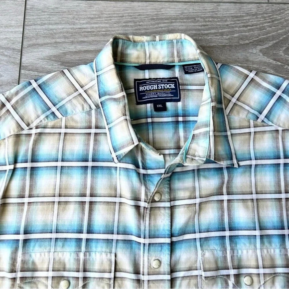 Panhandle Rough Stock Pure Cotton  Button Down Plaid Western Shirt - Picture 5 of 15